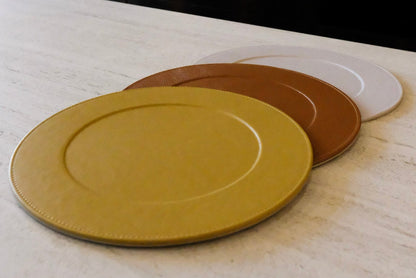 INDIVIDUAL DE MESA REDONDO EM PELE - LUNA