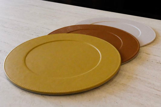 INDIVIDUAL DE MESA REDONDO EM PELE - LUNA