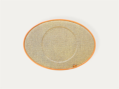HANDWOVEN OVAL PLACEMAT IN NATURAL RAFFIA - SELENE